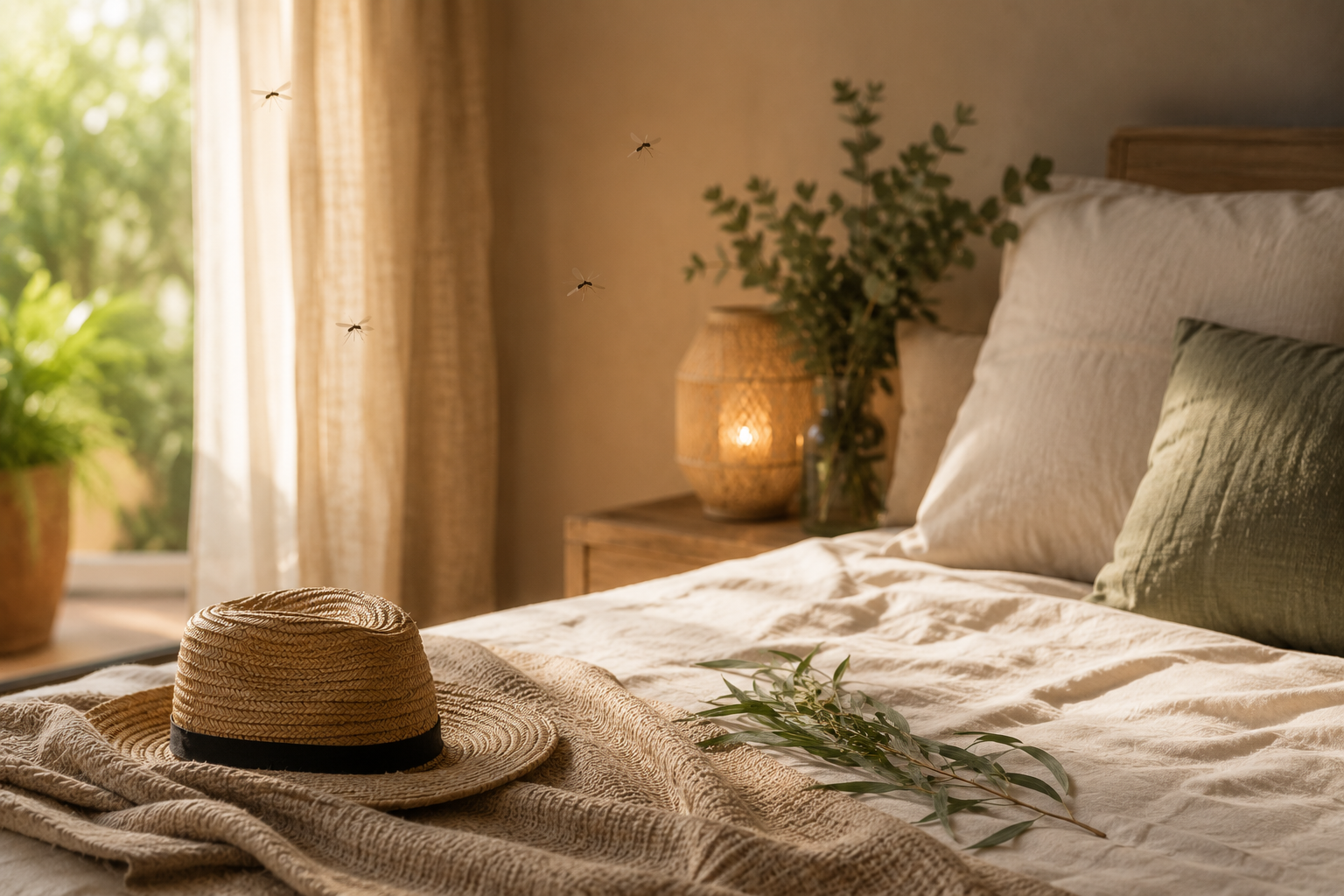 Spray repelente de mosquitos con aceites esenciales.